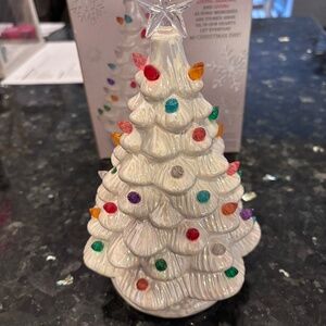 Christmas is Forever lighted ceramic Christmas tree
